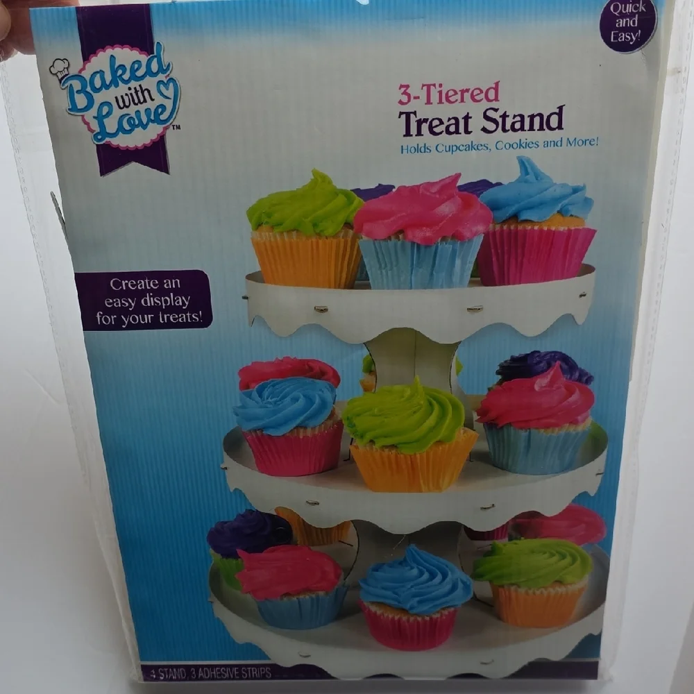 Baked with Love 3-Tiered Treat Cupcake Stand- Set of 2